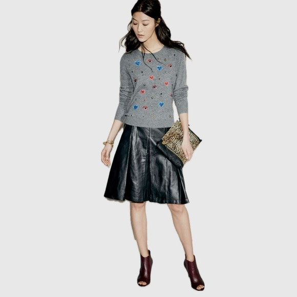 new with tag 3.1 Phillip Lam Black Leather A-line Midi Skirt 🖤 - Picture 1 of 12